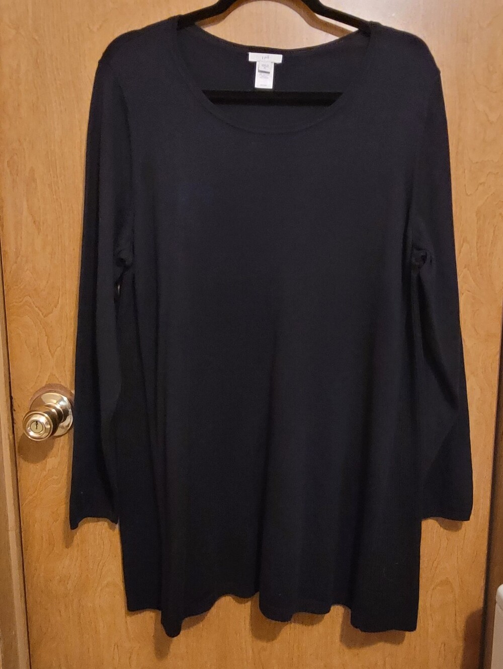 J. Jill Navy Blue Ribbed Side Tunic Sweater Size XL